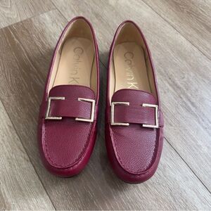Calvin Klein Women's Lydia Slip-On Loafers Size 9.5 Dark Red